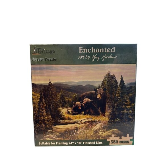 Black Bears AMERICAN Puzzle 550 Pieces by Greg Giodano Heritage - Picture 1 of 3